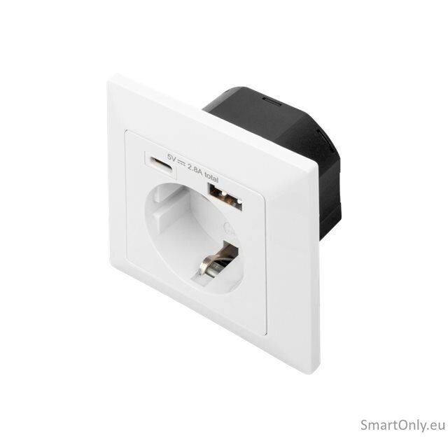DIGITUS Safety Plug for Flush Mounting with 1 x USB Type-C, 1 x USB A Digitus DIGITUS Safety Plug for Flush Mounting with 1 x USB Type-C, 1 x USB A Digitus
