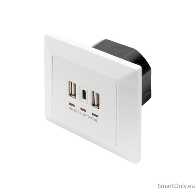 DIGITUS Socket with USB A & USB-C Ports, flush mounted Digitus DIGITUS Socket with USB A & USB-C Ports, flush mounted Digitus