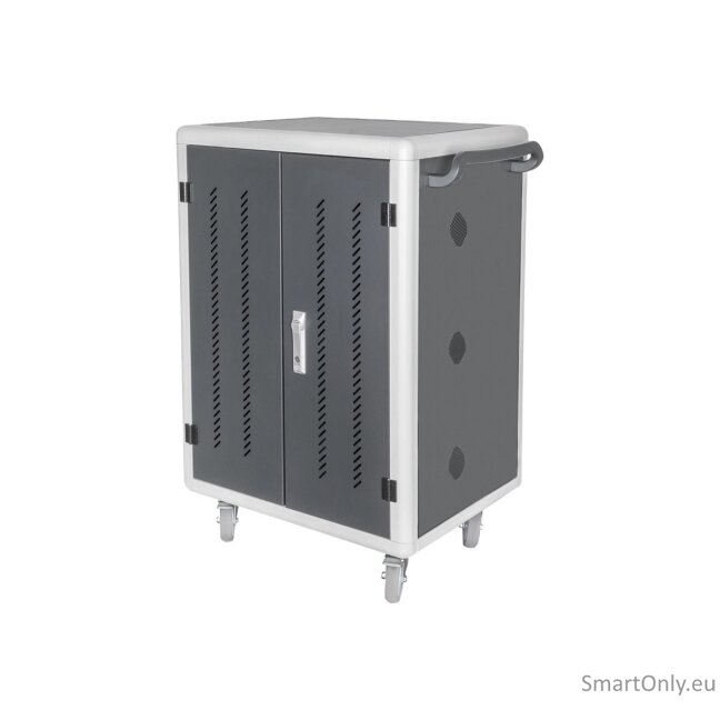 Digitus | Black | Charging Trolley 30 Notebooks / Tablets up to 15.6" | Pressure lock system with swiveling lever handle on the front and back door, lockable; Safety plug socket with switch on the side 10 Digitus | Black | Charging Trolley 30 Notebooks / Tablets up to 15.6" | Pressure lock system with swiveling lever handle on the front and back door, lockable; Safety plug socket with switch on the side 10