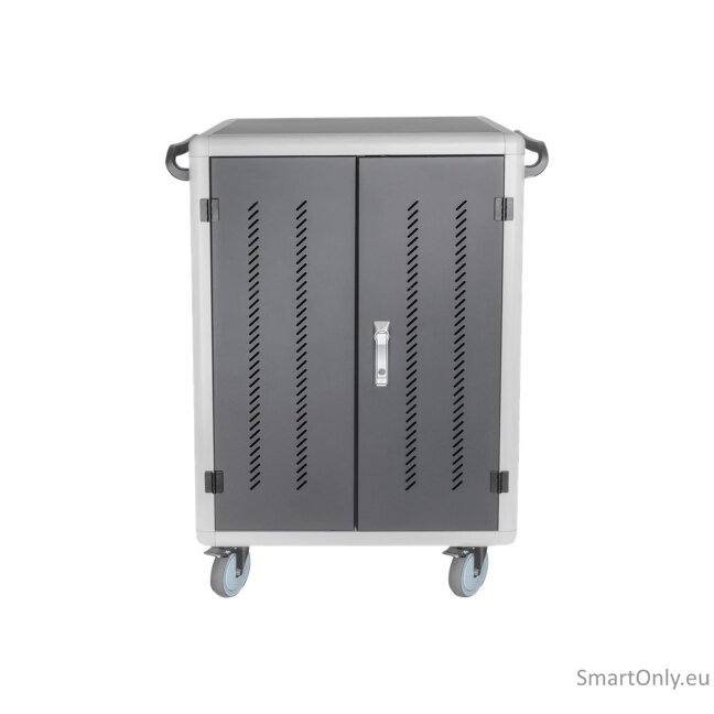 Digitus | Black | Charging Trolley 30 Notebooks / Tablets up to 15.6" | Pressure lock system with swiveling lever handle on the front and back door, lockable; Safety plug socket with switch on the side 13 Digitus | Black | Charging Trolley 30 Notebooks / Tablets up to 15.6" | Pressure lock system with swiveling lever handle on the front and back door, lockable; Safety plug socket with switch on the side 13