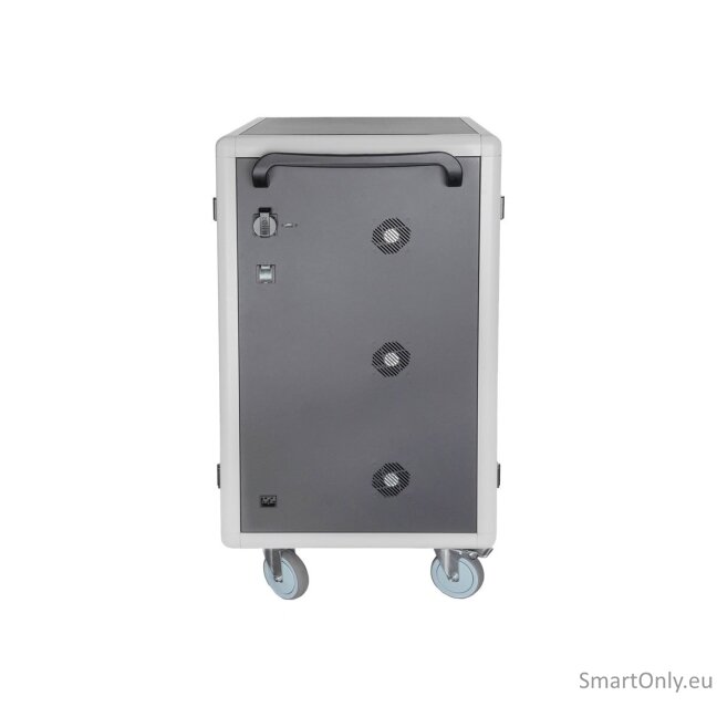 Digitus | Black | Charging Trolley 30 Notebooks / Tablets up to 15.6" | Pressure lock system with swiveling lever handle on the front and back door, lockable; Safety plug socket with switch on the side 14 Digitus | Black | Charging Trolley 30 Notebooks / Tablets up to 15.6" | Pressure lock system with swiveling lever handle on the front and back door, lockable; Safety plug socket with switch on the side 14