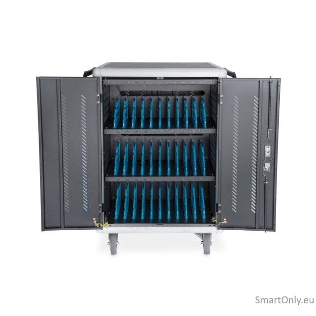 Digitus | Black | Charging Trolley 30 Notebooks / Tablets up to 15.6" | Pressure lock system with swiveling lever handle on the front and back door, lockable; Safety plug socket with switch on the side 3