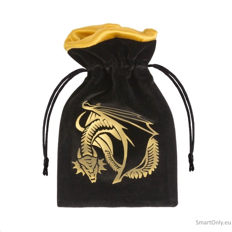 Dragon Velour kauliukų maišelis juodos ir auksinės sp Dragon Velour kauliukų maišelis juodos ir auksinės sp