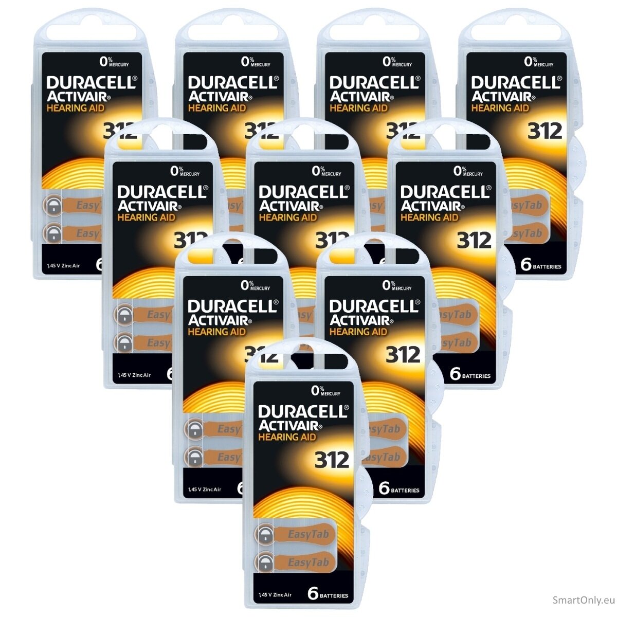Duracell Activair 312 baterijos klausos aparatams 60 vnt.