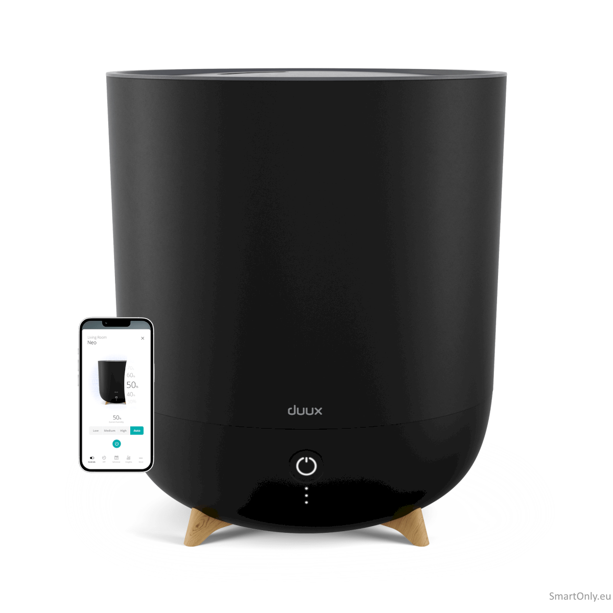 Duux | Smart Humidifier | Neo | Water tank capacity 5 L | Suitable for rooms up to 50 m² | Ultrasonic | Humidification capacity 500 ml/hr | Black Duux | Smart Humidifier | Neo | Water tank capacity 5 L | Suitable for rooms up to 50 m² | Ultrasonic | Humidification capacity 500 ml/hr | Black