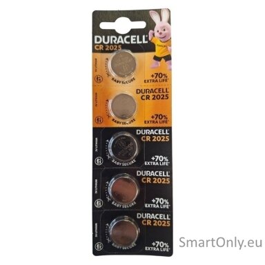 Duracell CR2025 3V Lithium batteries 5 pcs