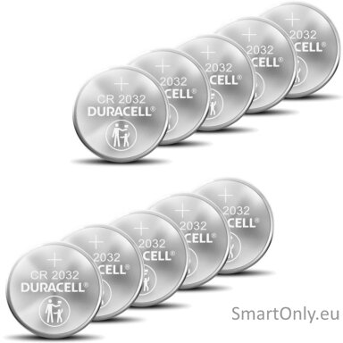 Duracell CR2032 Lithium batteries 10 psc