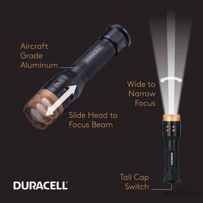 Duracell Aluminum Focusing LED Flashlight 350 Lumens prožektorius 8