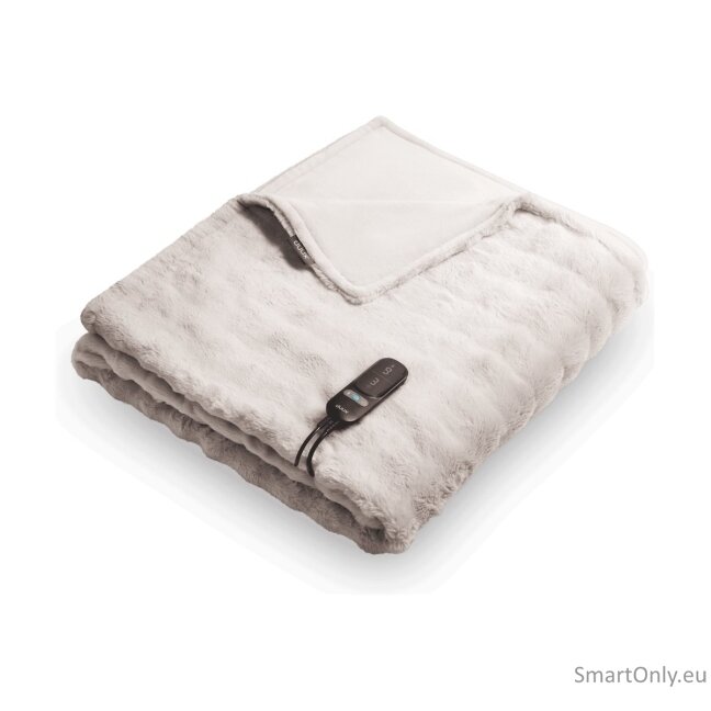 Duux Yentl Heated Overblanket, 200 x 200 cm | DXOB12 | Number of heating levels 9 | Number of persons 1 | Washable | Remote control | Premium faux fur | 200 W | Bubble Gray 7