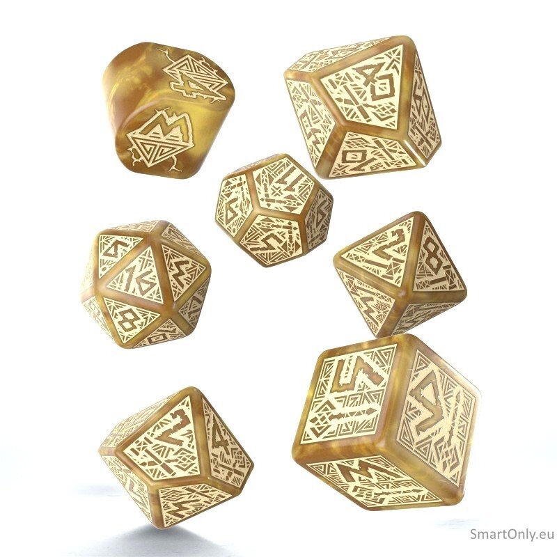 Dwarven Gold kauliukų rinkinys (aukso sp.) 3 Dwarven Gold kauliukų rinkinys (aukso sp.) 3