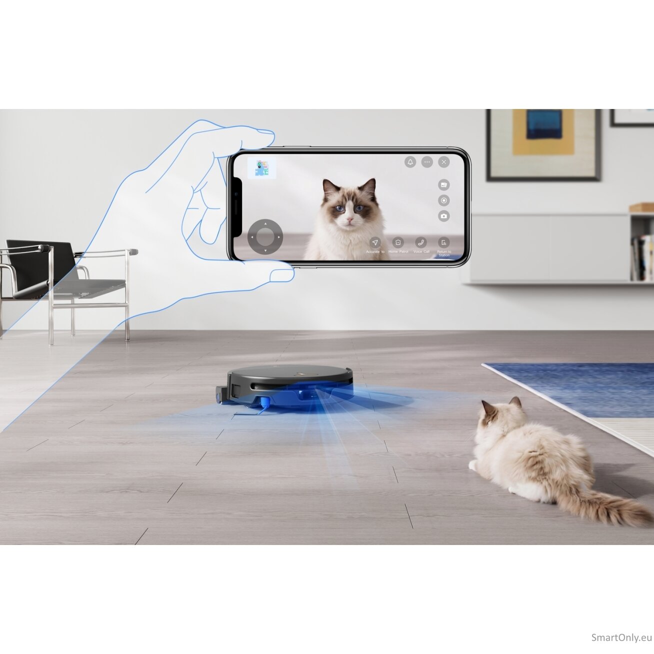 Ecovacs DEEBOT T90S PRO OMNI Vacuum Cleaner,Robot,Wet&Dry,40000Pa,TruEdge 3.0,ZeroTangle 4.0,OZMO Roller 3.0,Black+OMNI Auto-Empty Station 22