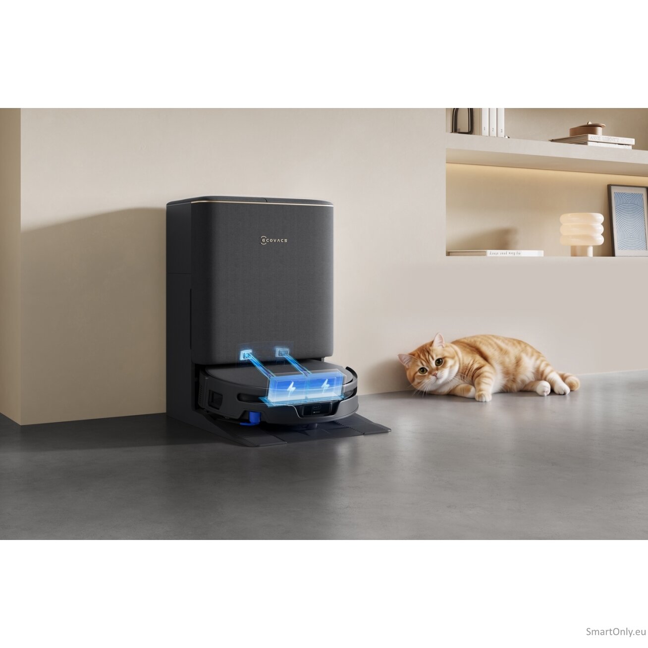 Ecovacs DEEBOT T90S PRO OMNI Vacuum Cleaner,Robot,Wet&Dry,40000Pa,TruEdge 3.0,ZeroTangle 4.0,OZMO Roller 3.0,Black+OMNI Auto-Empty Station 25