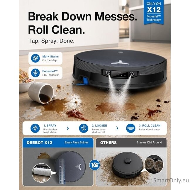 Ecovacs Robot Vacuum Cleaner | DEEBOT X12 OmniCyclone | Wet&Dry | Li-Ion | 4000 mAh | Dust capacity 0.25 L | 22000 Pa | Gray 5 Ecovacs Robot Vacuum Cleaner | DEEBOT X12 OmniCyclone | Wet&Dry | Li-Ion | 4000 mAh | Dust capacity 0.25 L | 22000 Pa | Gray 5