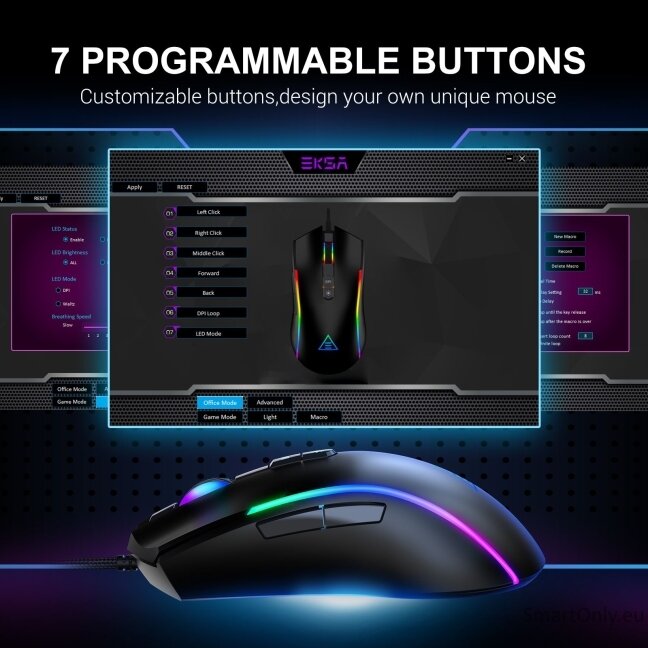EKSA EM110 Gaming mouse RGB Black 3