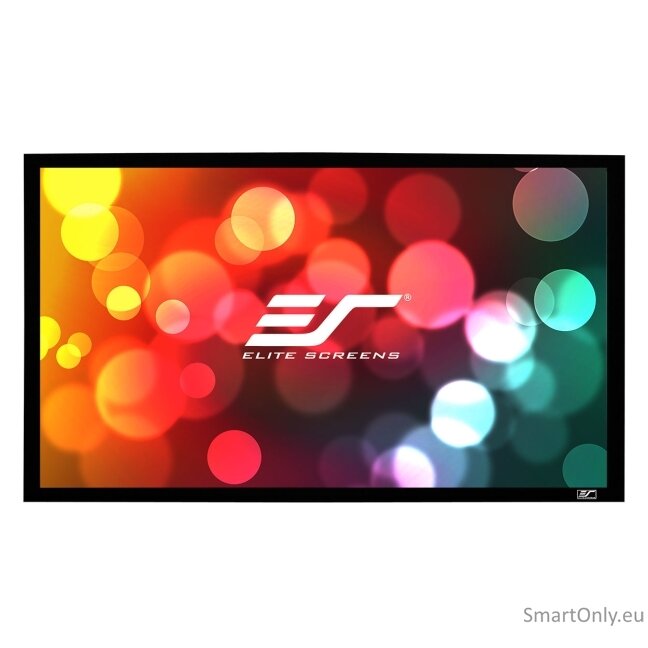 Elite Screens | SableFrame Series | ER100WH1 | Diagonal 100 " | 16:9 | Viewable screen width (W) 221 cm | Black Elite Screens | SableFrame Series | ER100WH1 | Diagonal 100 " | 16:9 | Viewable screen width (W) 221 cm | Black