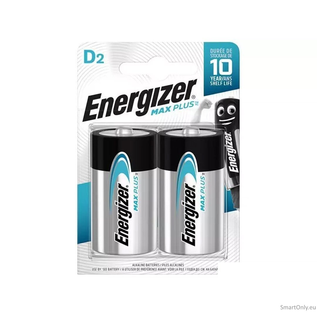 Energizer LR20 D Max Plus šarminės baterijos, 2 vnt