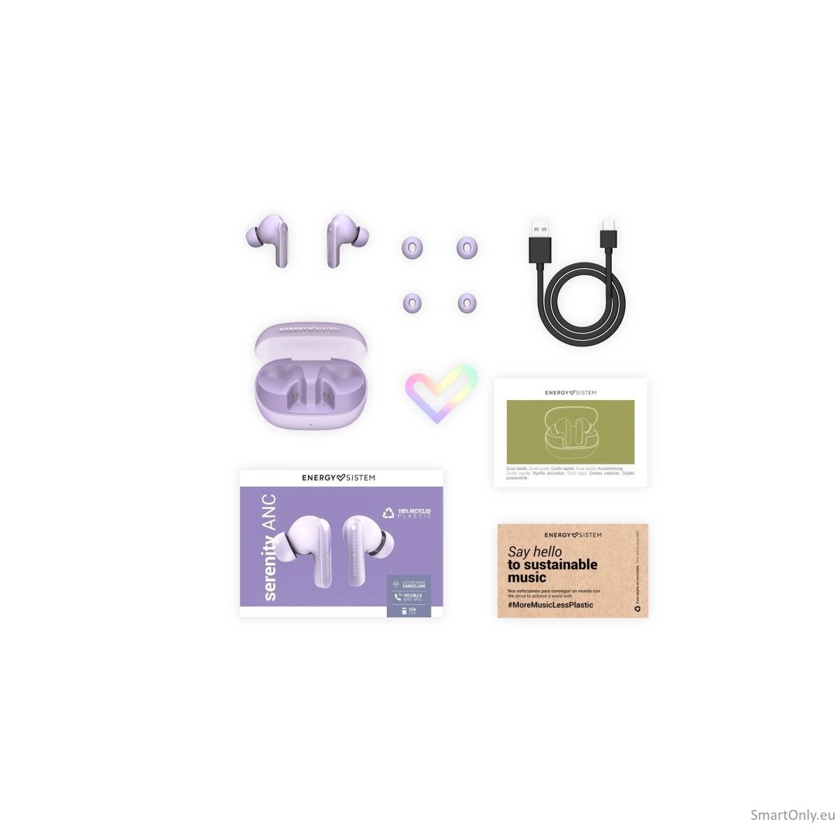 Energy Sistem True Wireless Earphones | Serenity ANC | Built-in microphone | Bluetooth | Lavender | ANC 8 Energy Sistem True Wireless Earphones | Serenity ANC | Built-in microphone | Bluetooth | Lavender | ANC 8