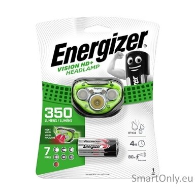 Energizer Vision HD+ Headlamp UPN157244 prožektorius ant galvos Energizer Vision HD+ Headlamp UPN157244 prožektorius ant galvos