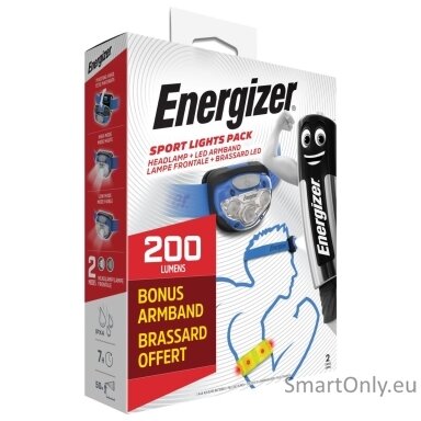Energizer Vision Headlamp Sport Lights Pack UPN-165231 prožektorius ant galvos Energizer Vision Headlamp Sport Lights Pack UPN-165231 prožektorius ant galvos