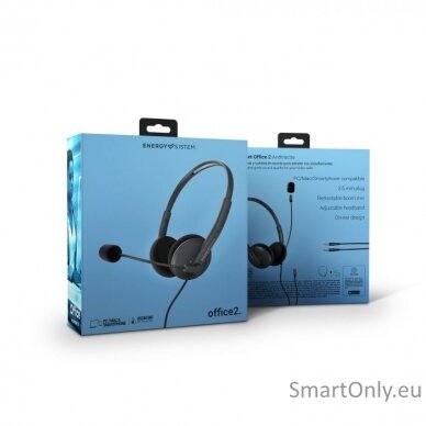 Energy Sistem Headset Office 2 Anthracite, On-ear, 3.5mm plug, retractable boom mic. 5