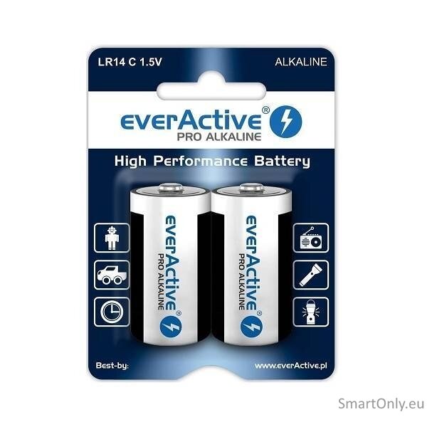 EverActive LR14 C Alkaline Pro šarminės baterijos 2 vnt. EverActive LR14 C Alkaline Pro šarminės baterijos 2 vnt.