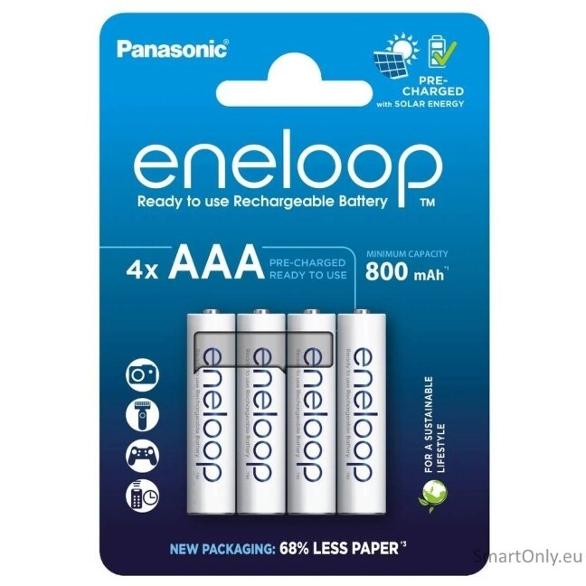 Eneloop AAA 800mAh (BK-4MCDE/4CP) įkraunamos baterijos 4 vnt. Eneloop AAA 800mAh (BK-4MCDE/4CP) įkraunamos baterijos 4 vnt.