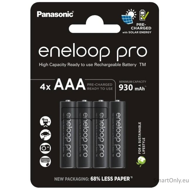 Eneloop AAA 930mAh (BK-4HCDE/4CP) įkraunamos baterijos 4 vnt.