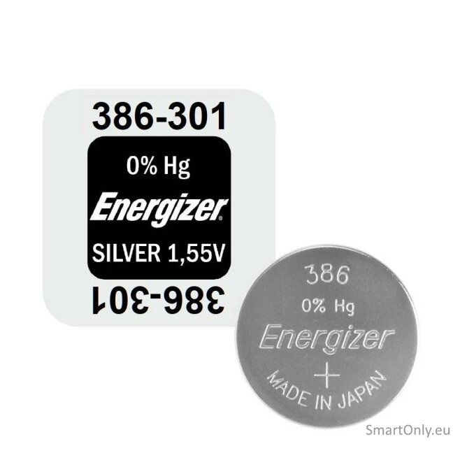 ENERGIZER 386 301 sidabro oksido baterija 1 vnt. 2 ENERGIZER 386 301 sidabro oksido baterija 1 vnt. 2