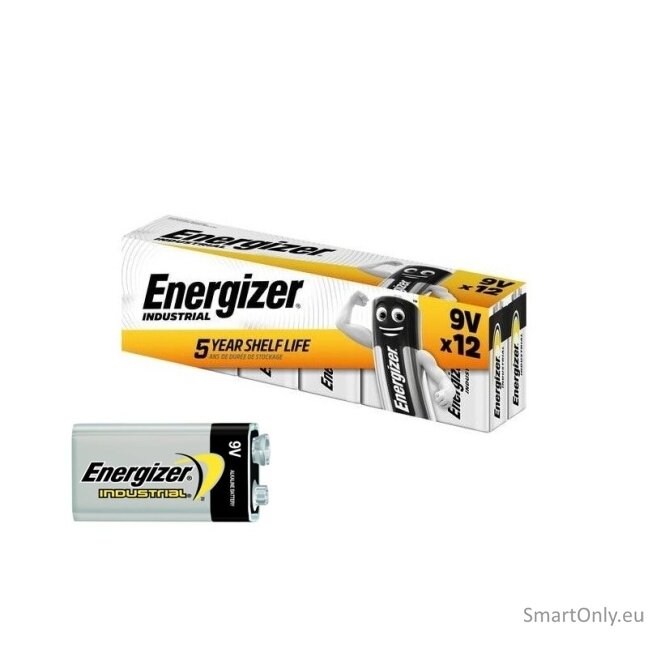 Energizer Industrial 9V Alkaline 6LR61 baterijos 12 vnt. Energizer Industrial 9V Alkaline 6LR61 baterijos 12 vnt.