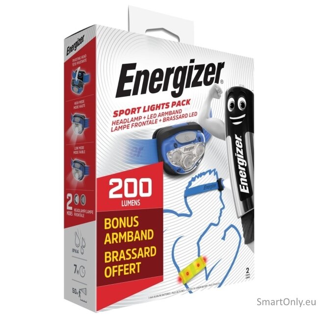 Energizer Vision Headlamp Sport Lights Pack UPN-165231 prožektorius ant galvos Energizer Vision Headlamp Sport Lights Pack UPN-165231 prožektorius ant galvos