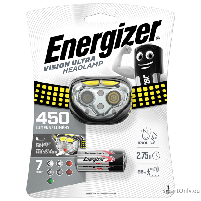 Energizer Vision Ultra Headlamp UPN-158411 prožektorius ant galvos Energizer Vision Ultra Headlamp UPN-158411 prožektorius ant galvos