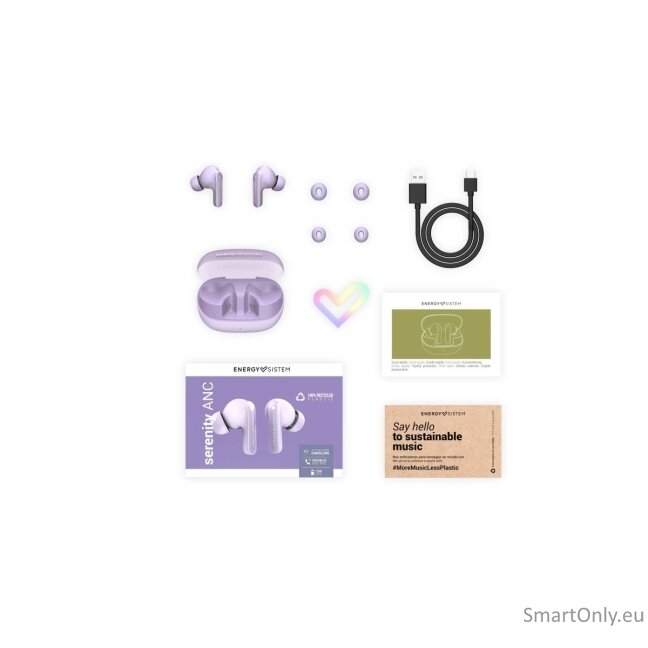 Energy Sistem True Wireless Earphones | Serenity ANC | Built-in microphone | Bluetooth | Lavender | ANC 8