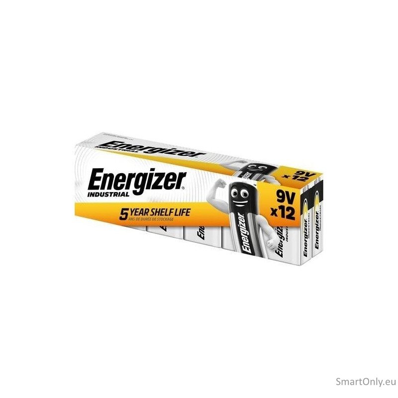 Energizer Industrial 9V Alkaline 6LR61 baterijos 12 vnt. 1