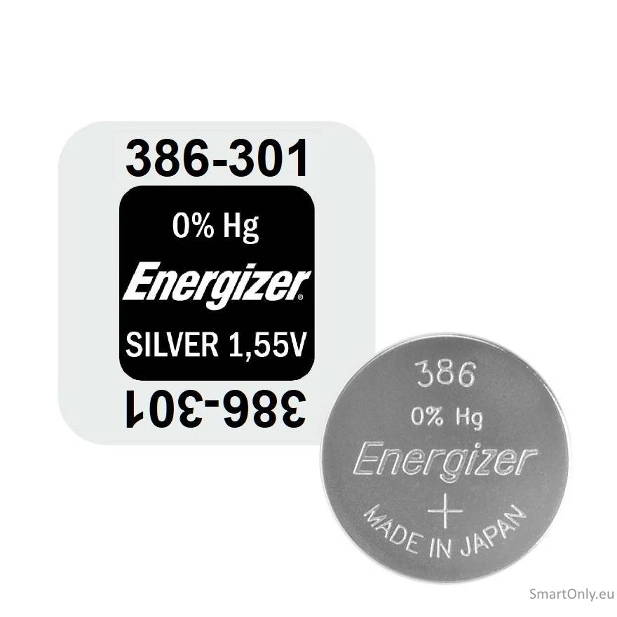ENERGIZER 386 301 sidabro oksido baterija 1 vnt. ENERGIZER 386 301 sidabro oksido baterija 1 vnt.