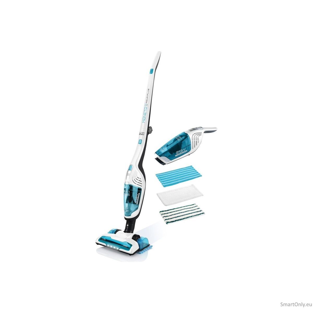 ETA Vacuum Cleaner ETA645390000 Moneto II Aqua Plus Cordless operating Handstick 3in1 Washing function 21.6 V N/A W Operating time (max) 50 min White/Blue ETA Vacuum Cleaner ETA645390000 Moneto II Aqua Plus Cordless operating Handstick 3in1 Washing function 21.6 V N/A W Operating time (max) 50 min White/Blue