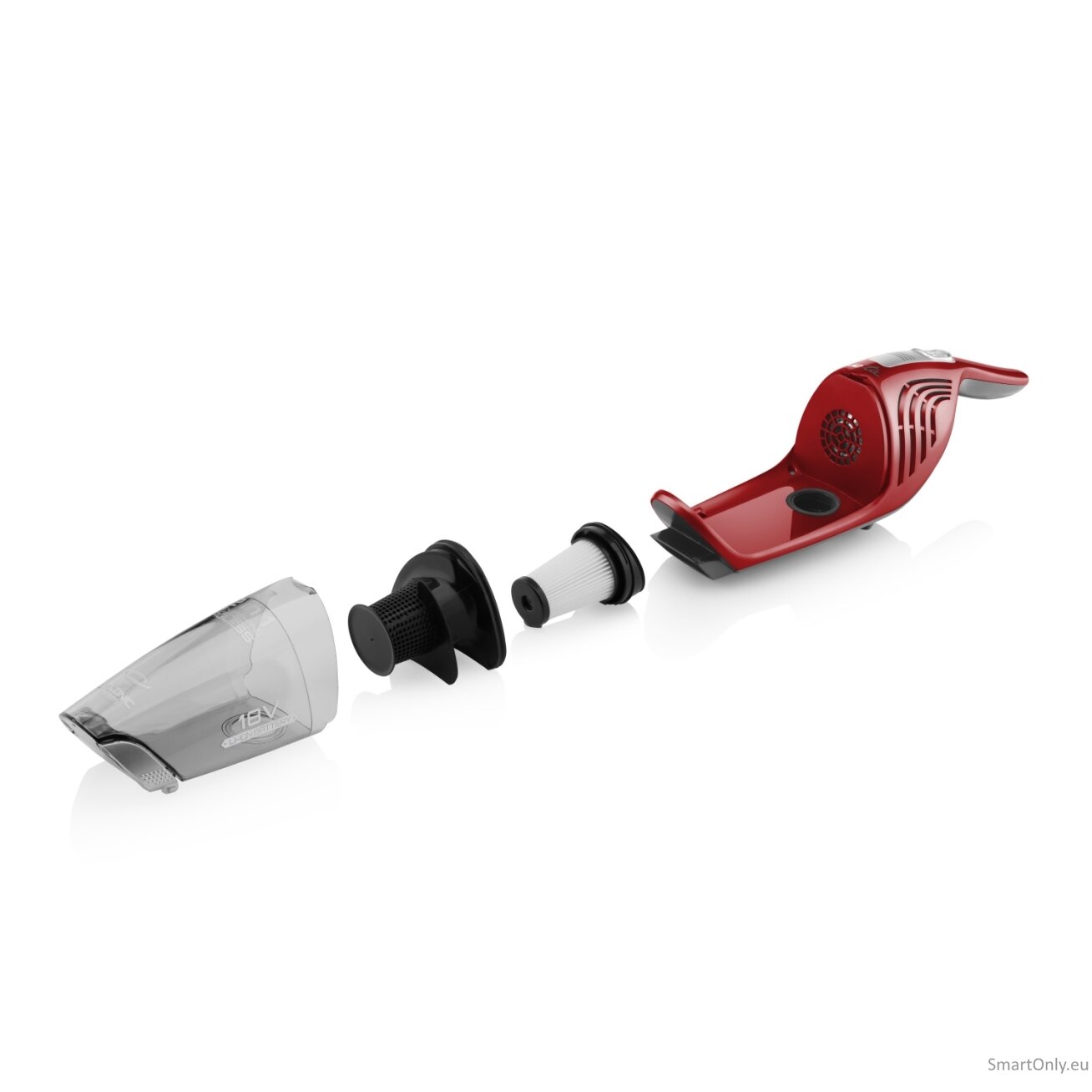 ETA Vacuum Cleaner ETA445390000 Moneto II Cordless operating Handstick 2in1 18 V N/A W Operating time (max) 45 min Red/Black 7 ETA Vacuum Cleaner ETA445390000 Moneto II Cordless operating Handstick 2in1 18 V N/A W Operating time (max) 45 min Red/Black 7