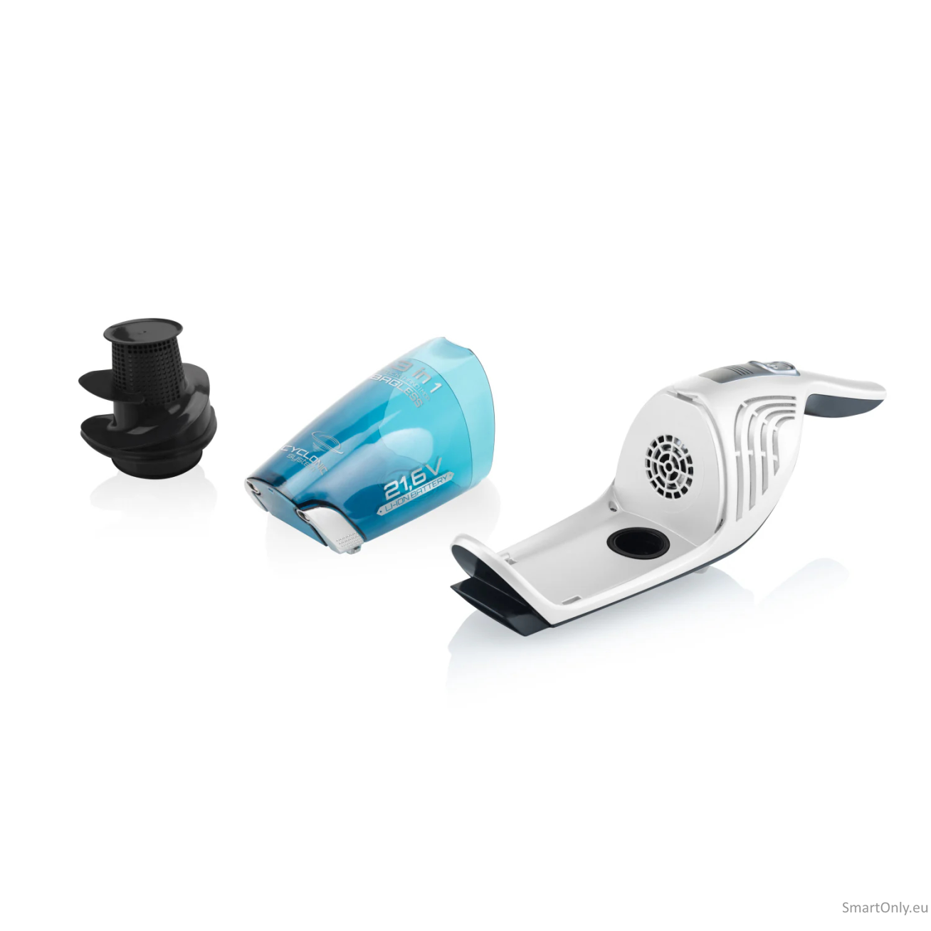 ETA Vacuum Cleaner ETA645390000 Moneto II Aqua Plus Cordless operating Handstick 3in1 Washing function 21.6 V N/A W Operating time (max) 50 min White/Blue 4 ETA Vacuum Cleaner ETA645390000 Moneto II Aqua Plus Cordless operating Handstick 3in1 Washing function 21.6 V N/A W Operating time (max) 50 min White/Blue 4