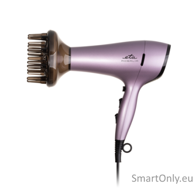 ETA Hair Dryer ETA431990000 Rosalia 2200 W, Number of temperature settings 3, Ionic function, Diffuser nozzle, Purple ETA Hair Dryer ETA431990000 Rosalia 2200 W, Number of temperature settings 3, Ionic function, Diffuser nozzle, Purple