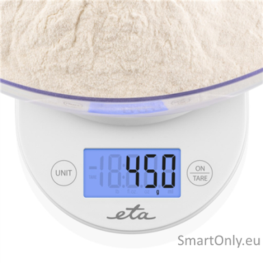 ETA | Kitchen scale with a bowl | ETA577090000 Mari | Graduation 1 g | Display type LCD | White ETA | Kitchen scale with a bowl | ETA577090000 Mari | Graduation 1 g | Display type LCD | White