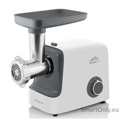 ETA | Meat mincer | ETA507590000 | White | 2200 W | Throughput (kg/min) 2.3 ETA | Meat mincer | ETA507590000 | White | 2200 W | Throughput (kg/min) 2.3