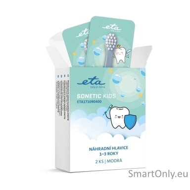 ETA Replacement brush heads | Sonetic Kids 171090400 | Heads | For kids | Number of brush heads included 2 | Blue ETA Replacement brush heads | Sonetic Kids 171090400 | Heads | For kids | Number of brush heads included 2 | Blue