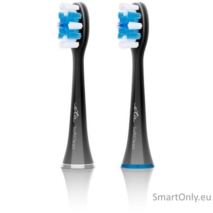 ETA Toothbrush replacement SoftClean ETA070790600 Heads, For adults, Number of brush heads included 2, Black ETA Toothbrush replacement SoftClean ETA070790600 Heads, For adults, Number of brush heads included 2, Black