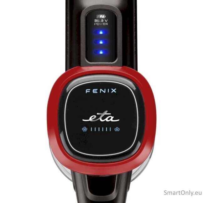 ETA Vacuum Cleaner ETA223390000 Fenix Cordless operating Handstick 25.2 V N/A W Operating time (max) 40 min Grey/Red 4 ETA Vacuum Cleaner ETA223390000 Fenix Cordless operating Handstick 25.2 V N/A W Operating time (max) 40 min Grey/Red 4