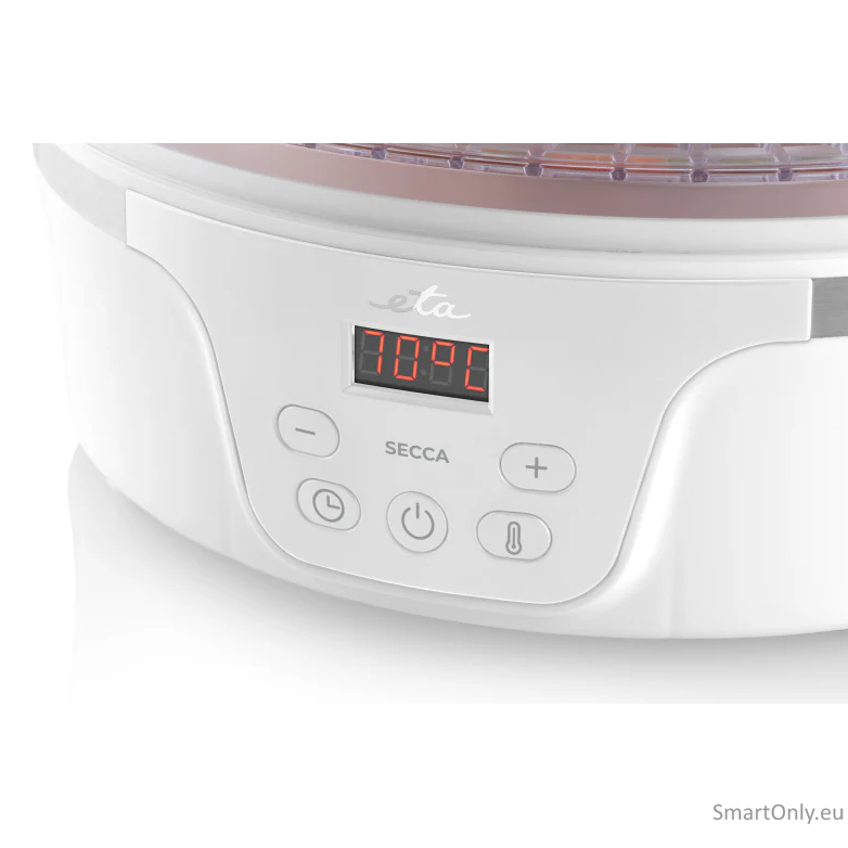 ETA Fruit Dryer | ETA730190000 Secca | Power 380 W | Number of trays 5 | Integrated timer | White 3 ETA Fruit Dryer | ETA730190000 Secca | Power 380 W | Number of trays 5 | Integrated timer | White 3