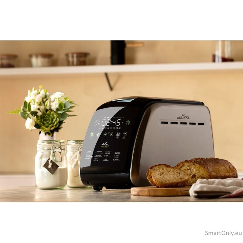 ETA | Bread maker | Delicca II ETA714990030 | Power 850 W | Number of programs 12 | Display Yes | Black/Stainless steel 5 ETA | Bread maker | Delicca II ETA714990030 | Power 850 W | Number of programs 12 | Display Yes | Black/Stainless steel 5