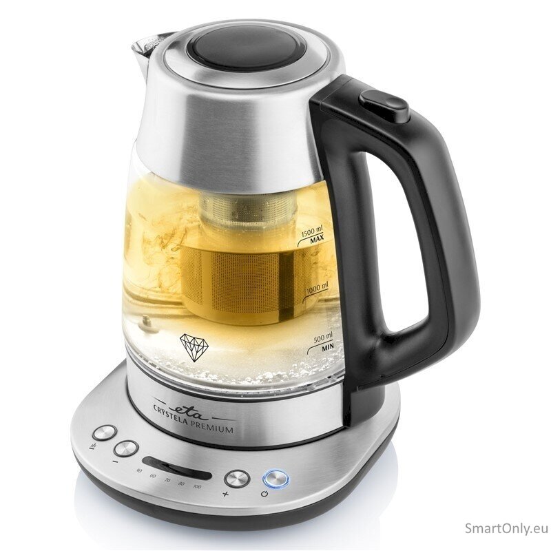 ETA Kettle Crystela Premium ETA915390000 Electric 2200 W 1.5 L Glass 360° rotational base Stainless steel/Glass 4