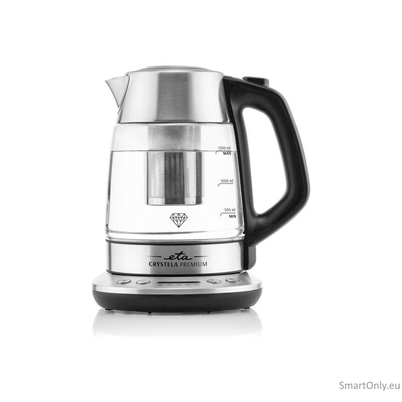 ETA Kettle Crystela Premium ETA915390000 Electric 2200 W 1.5 L Glass 360° rotational base Stainless steel/Glass 5 ETA Kettle Crystela Premium ETA915390000 Electric 2200 W 1.5 L Glass 360° rotational base Stainless steel/Glass 5