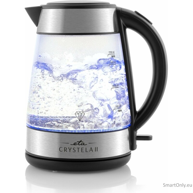 ETA Kettle | Crystela II 1154 90000 | 2200 W | Electric | 1.7 L | Glass | 360° rotational base | Glass ETA Kettle | Crystela II 1154 90000 | 2200 W | Electric | 1.7 L | Glass | 360° rotational base | Glass