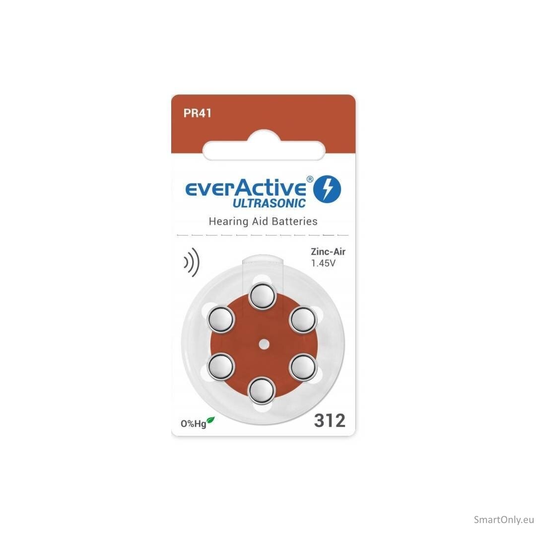Everactive Ultrasonic 312 PR41 6BL klausos baterijos 60 vnt. 2 Everactive Ultrasonic 312 PR41 6BL klausos baterijos 60 vnt. 2