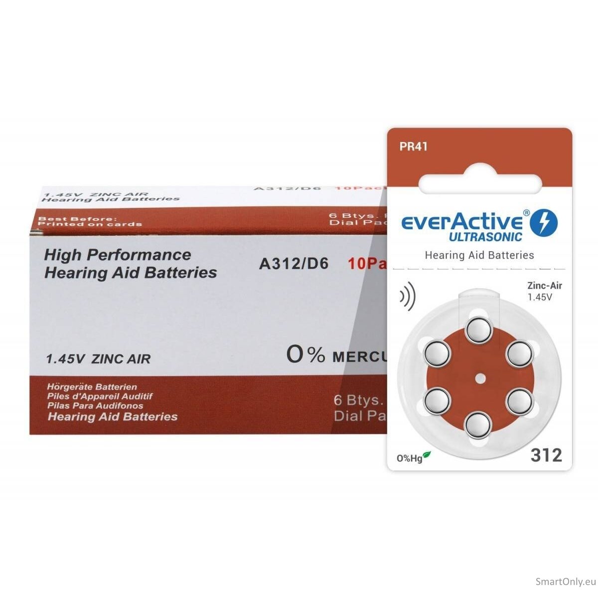 Everactive Ultrasonic 312 PR41 6BL klausos baterijos 60 vnt. 1 Everactive Ultrasonic 312 PR41 6BL klausos baterijos 60 vnt. 1